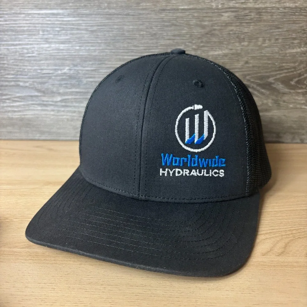 Worldwide Hydraulics Hat Cap Snap Back Black Trucker Adjustable